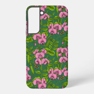 Süße Erbsen und Hummeln, grün und rosa Samsung Galaxy Hülle