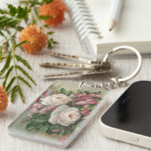 Süße Erbsen-und Rosen-Blumenstrauß Schlüsselanhänger (Vorderseite rechts)