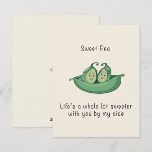 Süße Erbsen Valentinstag-Postkarte Feiertagskarte