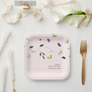 Süße Erbsenblumen   Mädchen-Baby-Party Pappteller