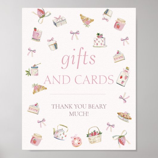 Süße Erdbeer-Dessert-Geschenke und -Karten Poster (Vorne)