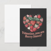 Süße Erdbeer-Kinder zum Valentinstag Dankeskarte (Vorne/Hinten)