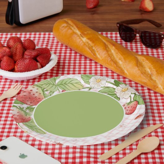 Süße Erdbeer-Landhaus-Themengestaltung Pappteller (Picknick)