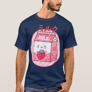 Süße Erdbeer-Milchshake Rosa Kawaii Japanische Äst T-Shirt