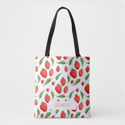 Süße Erdbeer-Muster-Eco-Tasche Tasche (Vorderseite)
