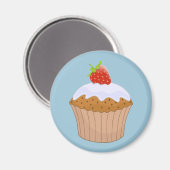Süße Erdbeerbrötchen Blau Magnet (Vorderseite/Rückseite)
