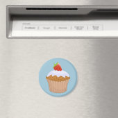 Süße Erdbeerbrötchen Blau Magnet (In Situ (Geschirrspüler))