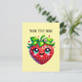 Süße Erdbeere anpassbare Frucht  Postkarte (Stehend Vorderseite)