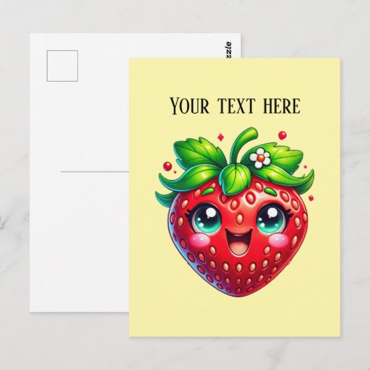Süße Erdbeere anpassbare Frucht  Postkarte (Vorne/Hinten)