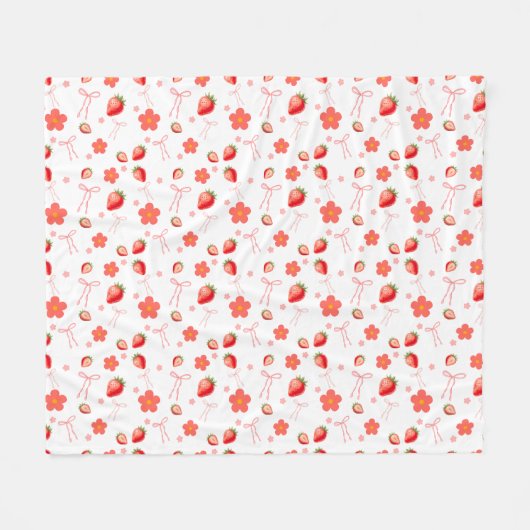 Süße Erdbeere Fleecedecke (Vorderseite (Horizontal))