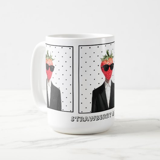 Süße Erdbeere in Sonnenbrille Tasse (Vorderseite Links)