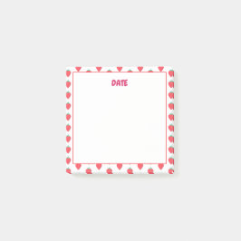 Süße Erdbeere Kawaii Liebhaber Ästhetik Muster Post-it Klebezettel