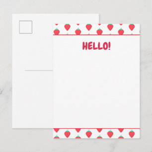 Süße Erdbeere Kawaii Liebhaber Ästhetik Muster Postkarte