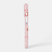 Süße Erdbeere mit Blumen. iPhone Hülle (Linke Seite)