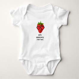 Süße Erdbeere mit Herz-Sonnenbrille  Baby Strampler