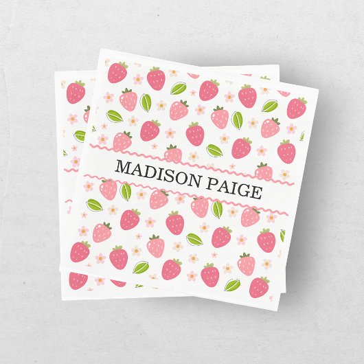 Süße Erdbeere Rosa Mädchen Geburtstag Papier Servi Serviette