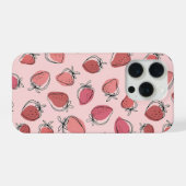 Süße Erdbeere Rosa Muster Handyhülle iPhone Hülle (Rückseite (Horizontal))