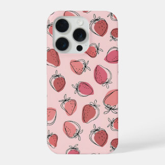 Süße Erdbeere Rosa Muster Handyhülle iPhone 15 Pro Hülle