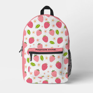 Süße Erdbeere Rosa Reise Bedruckter Rucksack