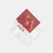 Süße Erdbeere Silvester Serviette (Ecke)