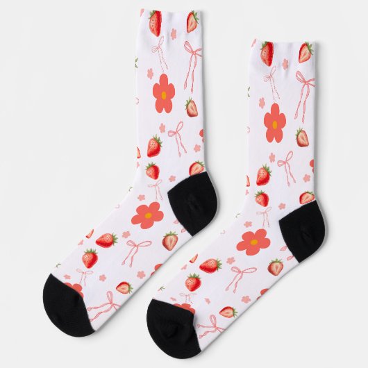 Süße Erdbeere Socken (Linkes Detail)