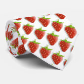 Süße Erdbeeren als rote weiße Punkte Muster Krawatte (Gerollt)