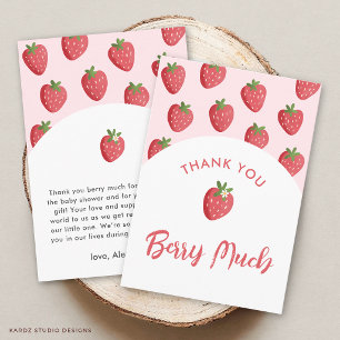 Süße Erdbeeren-Baby-Party Dankeskarten