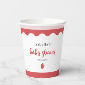 Süße Erdbeeren-Baby-Party Pappbecher (Rückseite)
