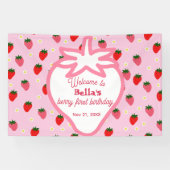 Süße Erdbeeren-Beeren-Erstes-Geburtstagsfeier Banner (Horizontal)