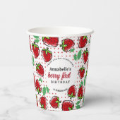 Süße Erdbeeren-Beeren-Erstgeburtstagsfeier Pappbecher (Rückseite)