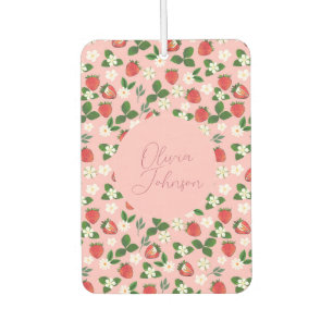 Süße Erdbeeren Blumen Wasserfarbe Floral Autolufterfrischer