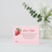 Süße Erdbeeren-Diaper-Raffleticket Begleitkarte (Stehend Vorderseite)