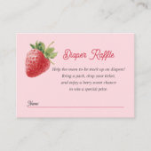Süße Erdbeeren-Diaper-Raffleticket Begleitkarte (Vorderseite)