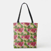 Süße Erdbeeren & Florales Muster Canvas-Tasche  Tasche (Rückseite)