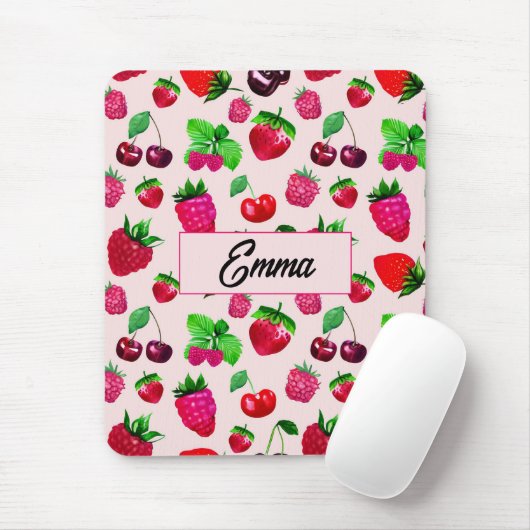Süße Erdbeeren-Frucht Individueller Name Mauspad (Mit Mouse)