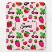 Süße Erdbeeren-Frucht Individueller Name Mauspad (Vorne)