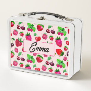 Süße Erdbeeren-Frucht-Kinder-Metall-Lunchbox Metall Brotdose