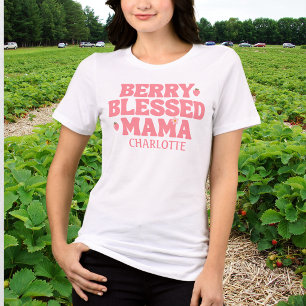 Süße Erdbeeren Gesegnete Mama Rosa Geburtstag Tri-Blend Shirt