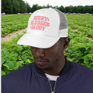 Süße Erdbeeren Gesegneter Daddy Rosa Geburtstag Truckerkappe