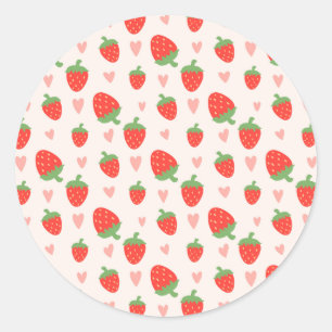 Süße Erdbeeren & Herzen Aufkleber