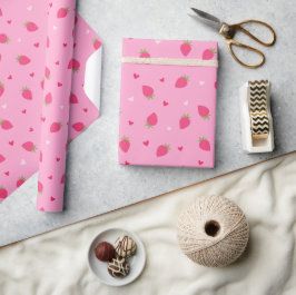 Süße Erdbeeren Herzen Liebe Beeren Valentinstag Geschenkpapier