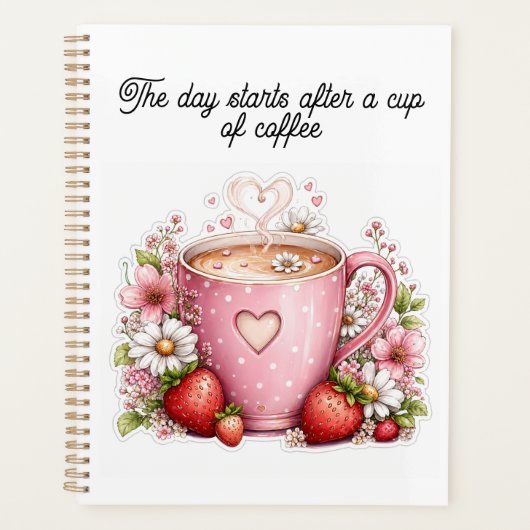 Süße Erdbeeren-Kaffee-Planer-Design Planer (Vorderseite)