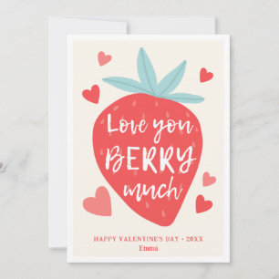 Süße Erdbeeren-Liebes-Beeren-Herzen Valentinstag Feiertagskarte