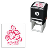 Süße Erdbeeren mit Blättern Name Permastempel (Beispiel)