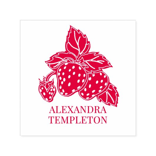 Süße Erdbeeren mit Blättern Name XR Permastempel (Design)