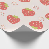 Süße Erdbeeren Muster Geschenkpapier (Ecke)