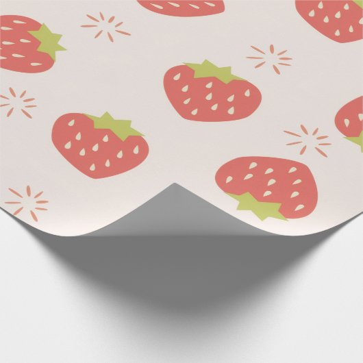 Süße Erdbeeren Muster Geschenkpapier (Ecke)