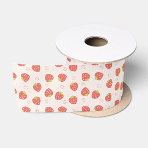 Süße Erdbeeren Muster Satinband