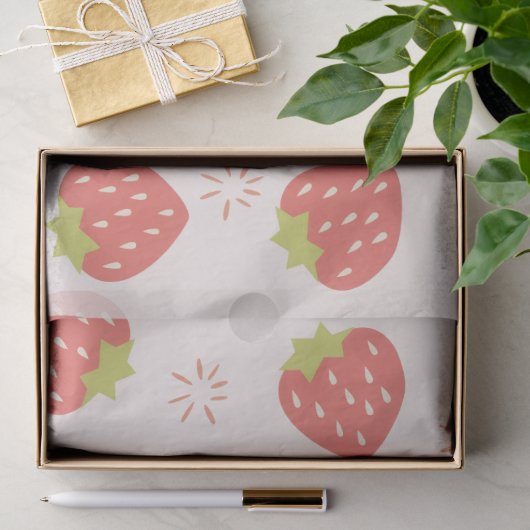 Süße Erdbeeren Muster Seidenpapier (Geschenk)