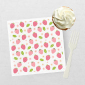 Süße Erdbeeren Rosa Mädchen Geburtstag Papier Serv Serviette